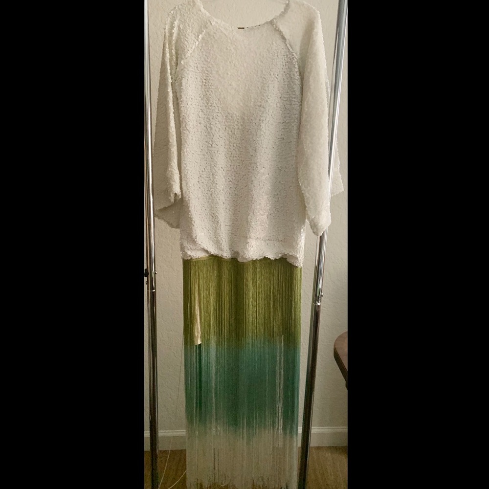 Sequins - fringe -flapper evening dress